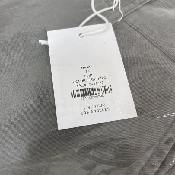 Five Four Los Angeles Men's Rover Cargo Pants Graphite Gray Size 33 SLIM NWT - Picture 5 of 6